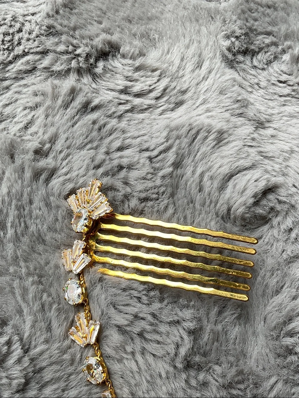 Gold Crystal Bridal Hair Vine with Dual Combs